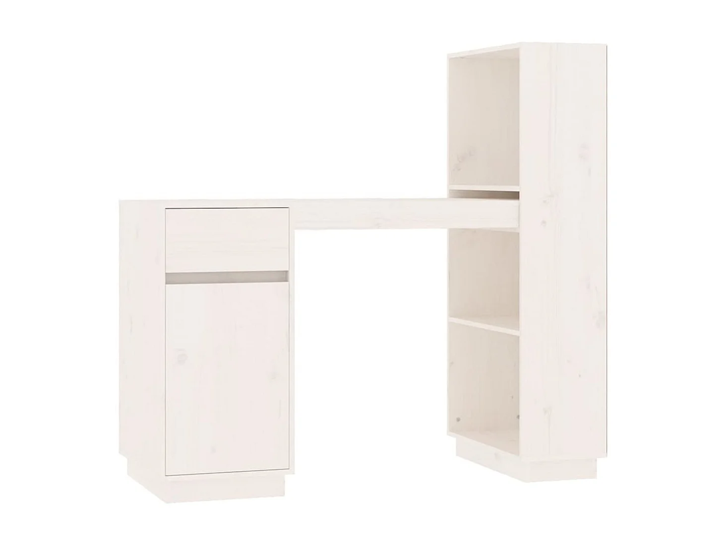 Mesa de trabalho estação de trabalho móveis de computador estudo 110 x 53 x 117 cm madeira maciça de pinho branco 02_0023508