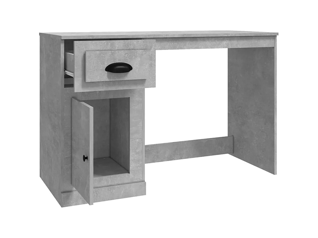 Mesa de trabalho estação de trabalho móveis de computador estudo com gaveta 115 x 50 x 75 cm madeira engenharia cinza 02_0023456