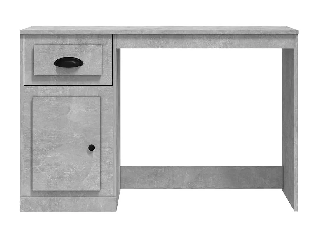 Mesa escritorio puesto de trabajo mueble ordenador estudio con cajón 115 x 50 x 75 cm madera contrachapada gris 02_0023456