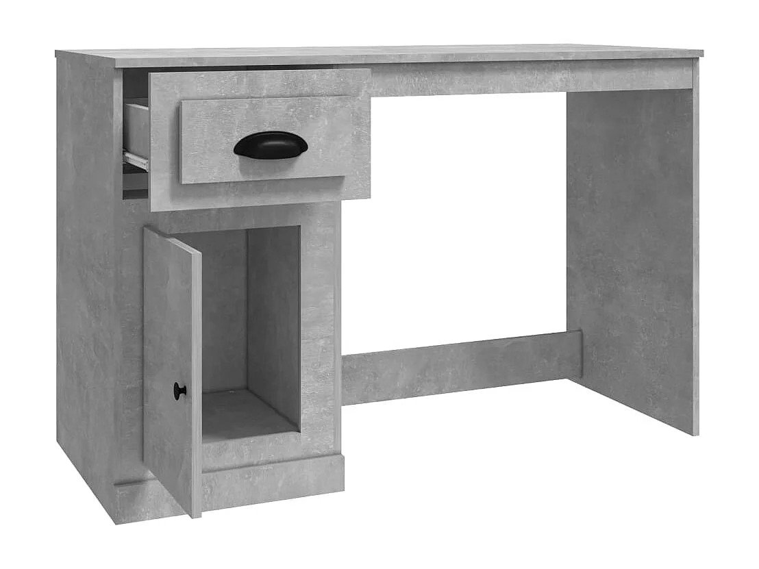 Mesa escritorio puesto de trabajo mueble ordenador estudio con cajón 115 x 50 x 75 cm madera contrachapada gris 02_0023456
