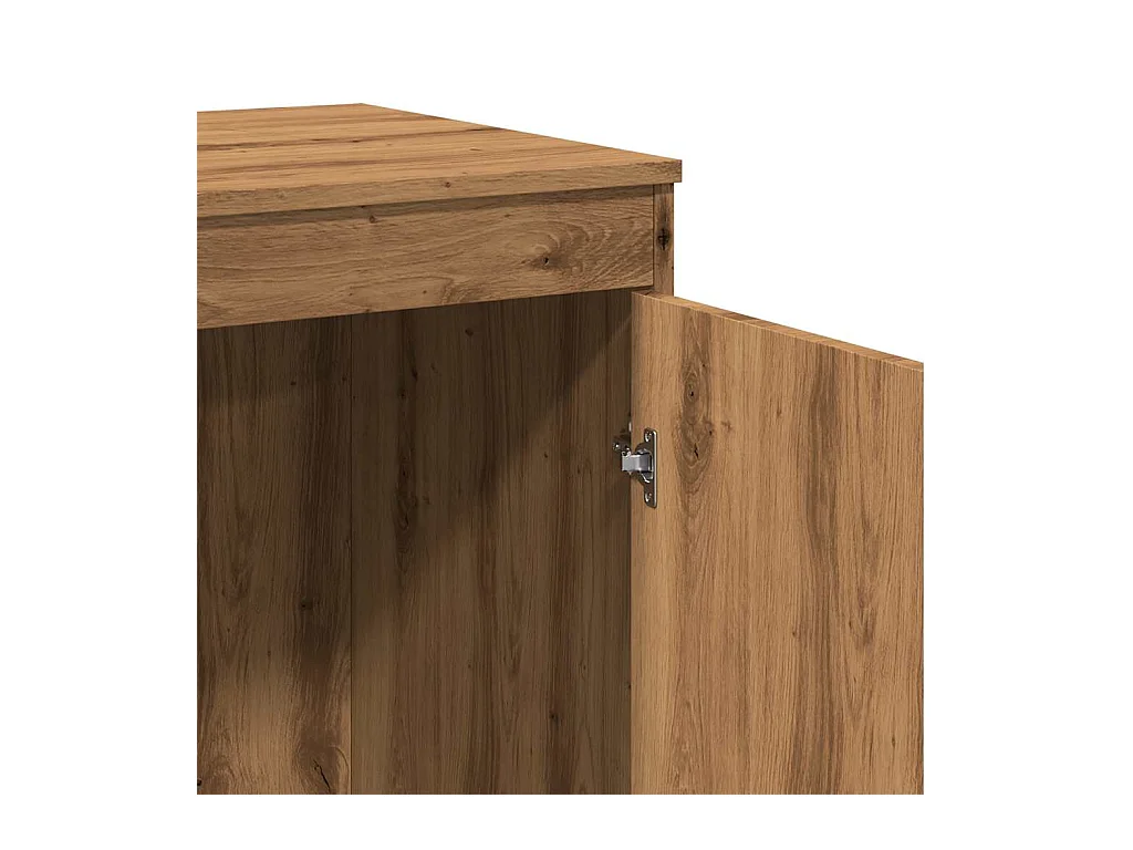 Scrivania tavolo postazione di lavoro mobile per computer studio rovere artigianale 100 x 50 x 76 cm legno ingegnerizzato marrone 02_0023558