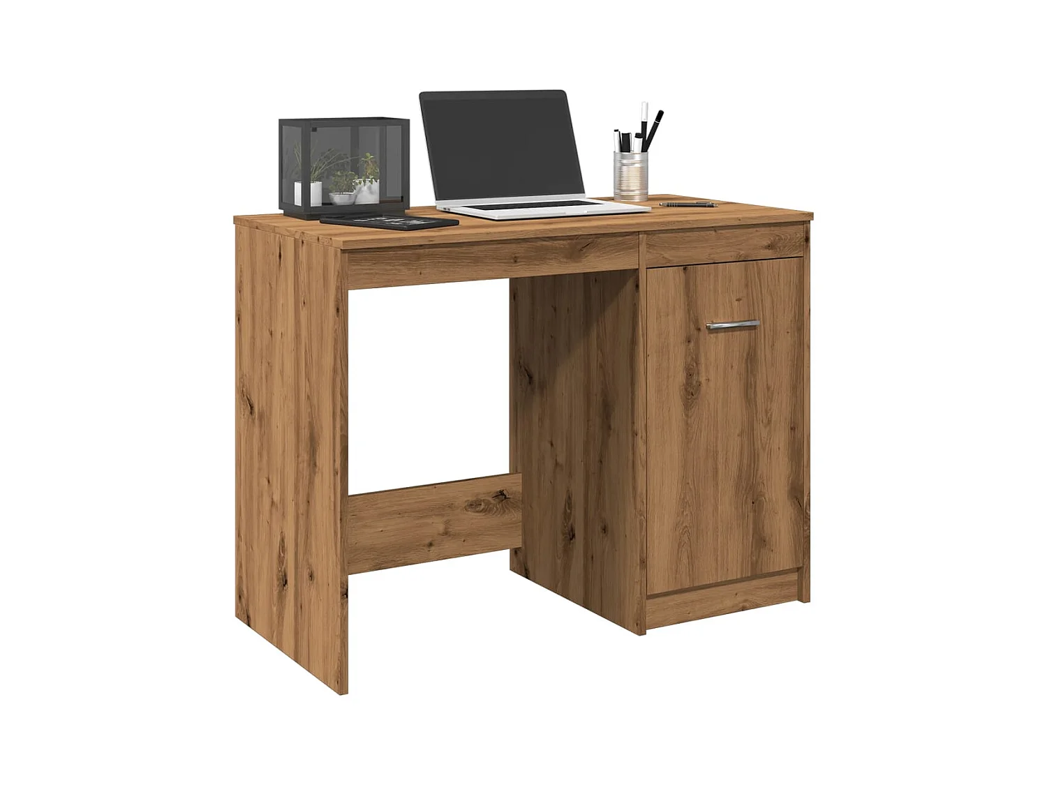 Bureau table poste de bois marron 100 x 50 x 76 cm 02_0023558
