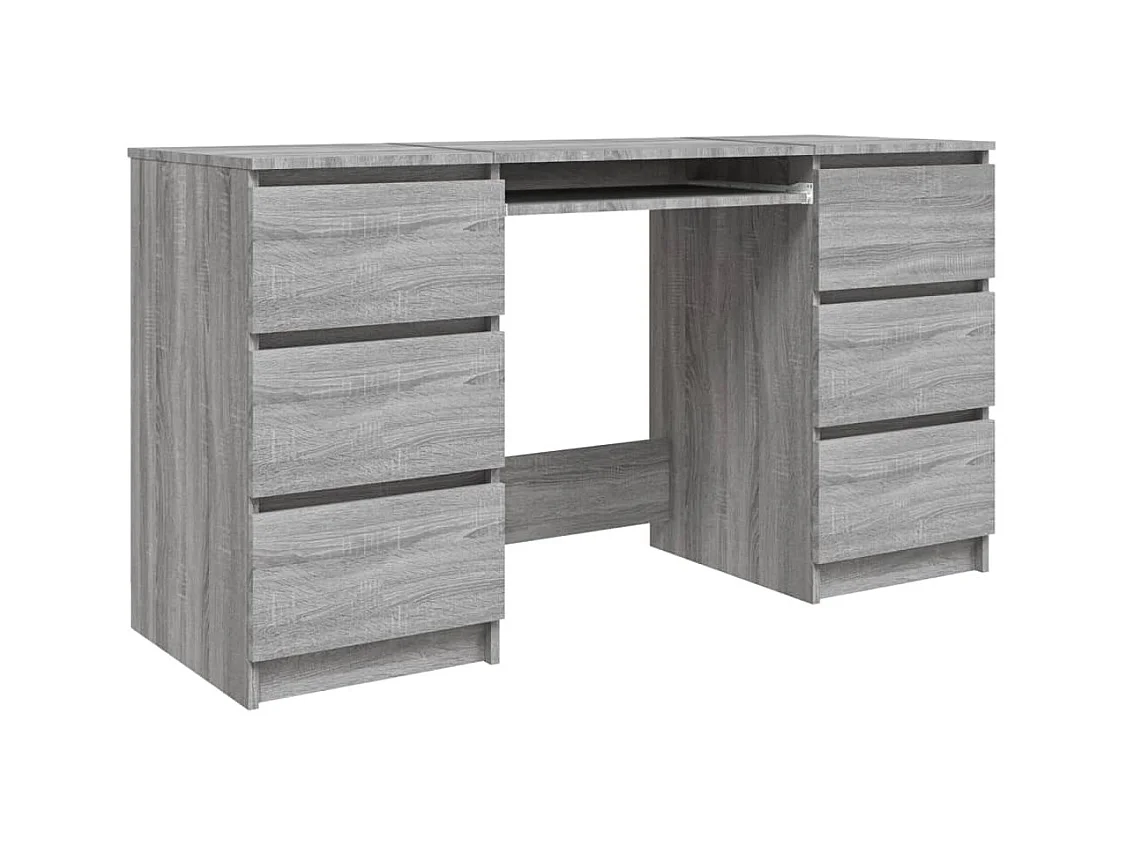 Scrivania tavolo postazione di lavoro mobile per computer studio sonoma 140 x 50 x 77 cm derivati ​​del legno grigio 02_0023960