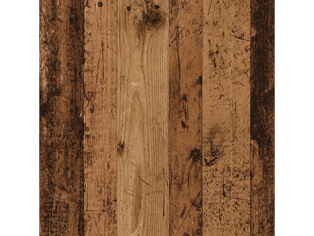 Scrivania tavolo postazione di lavoro mobile per computer studio con ripiani legno vecchio 102 x 45 x 148 cm derivati ​​del legno marrone 02_0023494