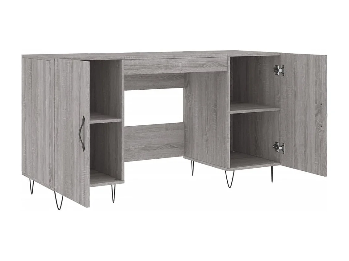 Mesa de escritorio puesto de trabajo mueble de ordenador estudio sonoma 140 x 50 x 75 cm madera contrachapada gris 02_0023952