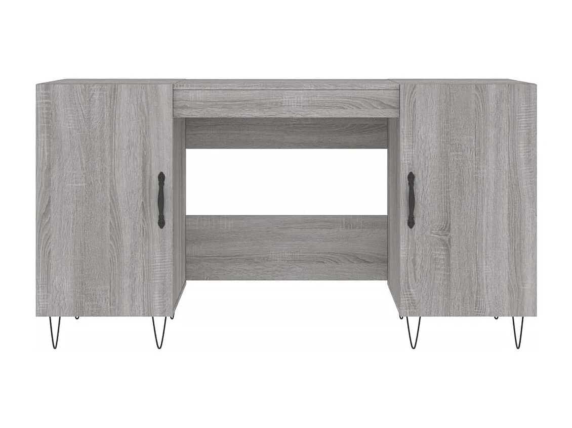 Mesa de escritorio puesto de trabajo mueble de ordenador estudio sonoma 140 x 50 x 75 cm madera contrachapada gris 02_0023952