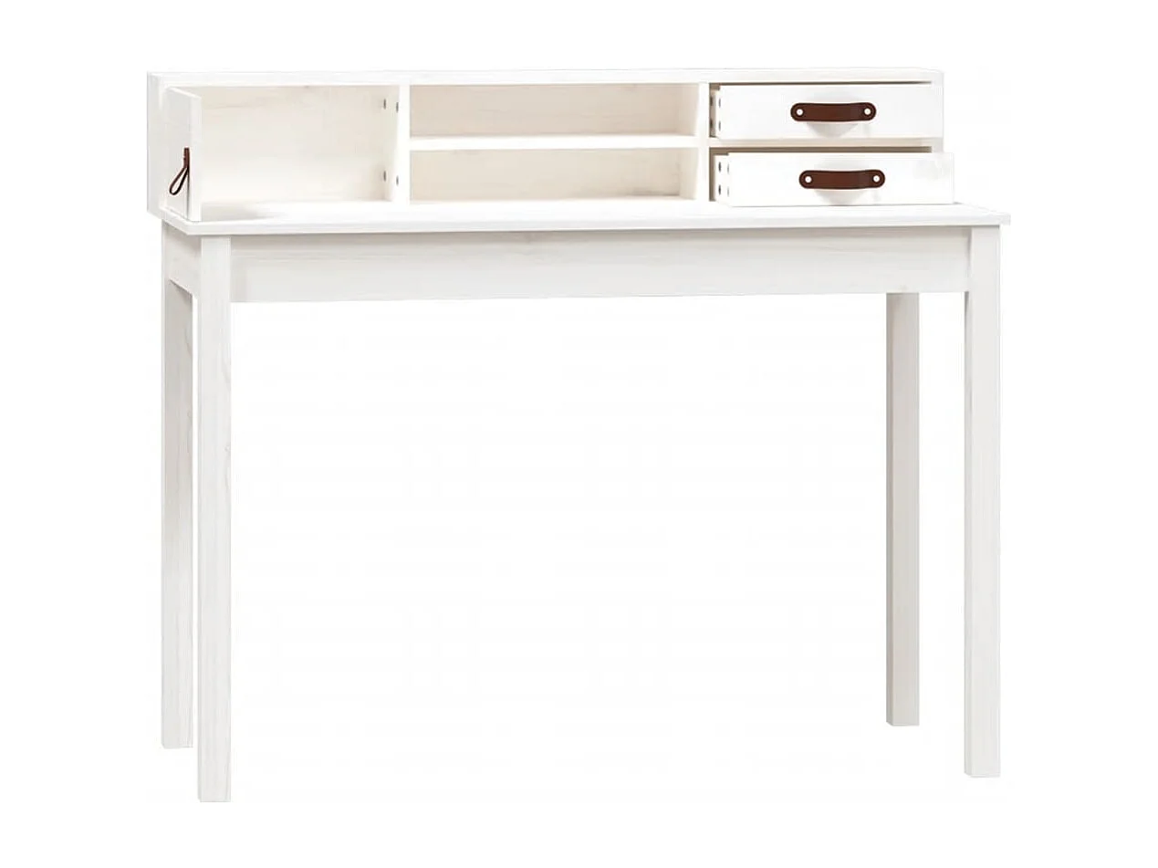 Mesa escritorio puesto de trabajo mueble ordenador estudio 110 x 50 x 93 cm madera maciza de pino blanco 02_0023507