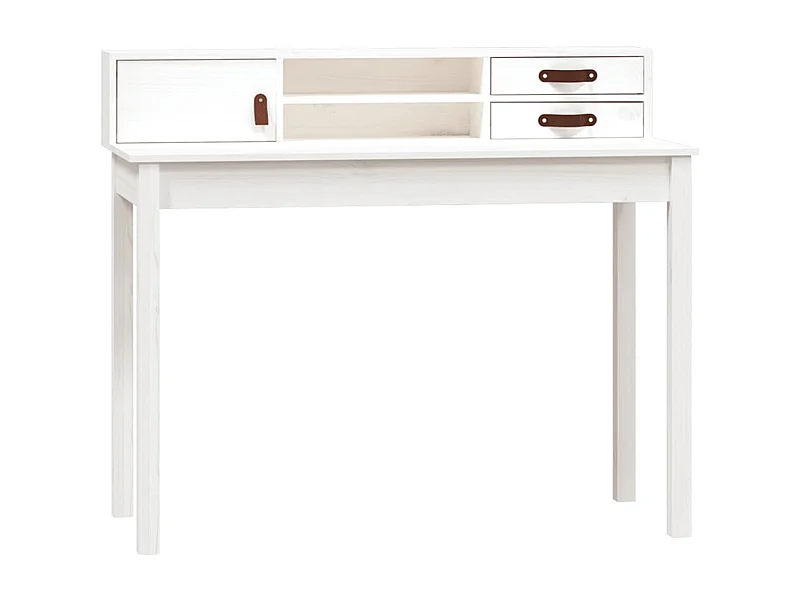 Mesa escritorio puesto de trabajo mueble ordenador estudio 110 x 50 x 93 cm madera maciza de pino blanco 02_0023507