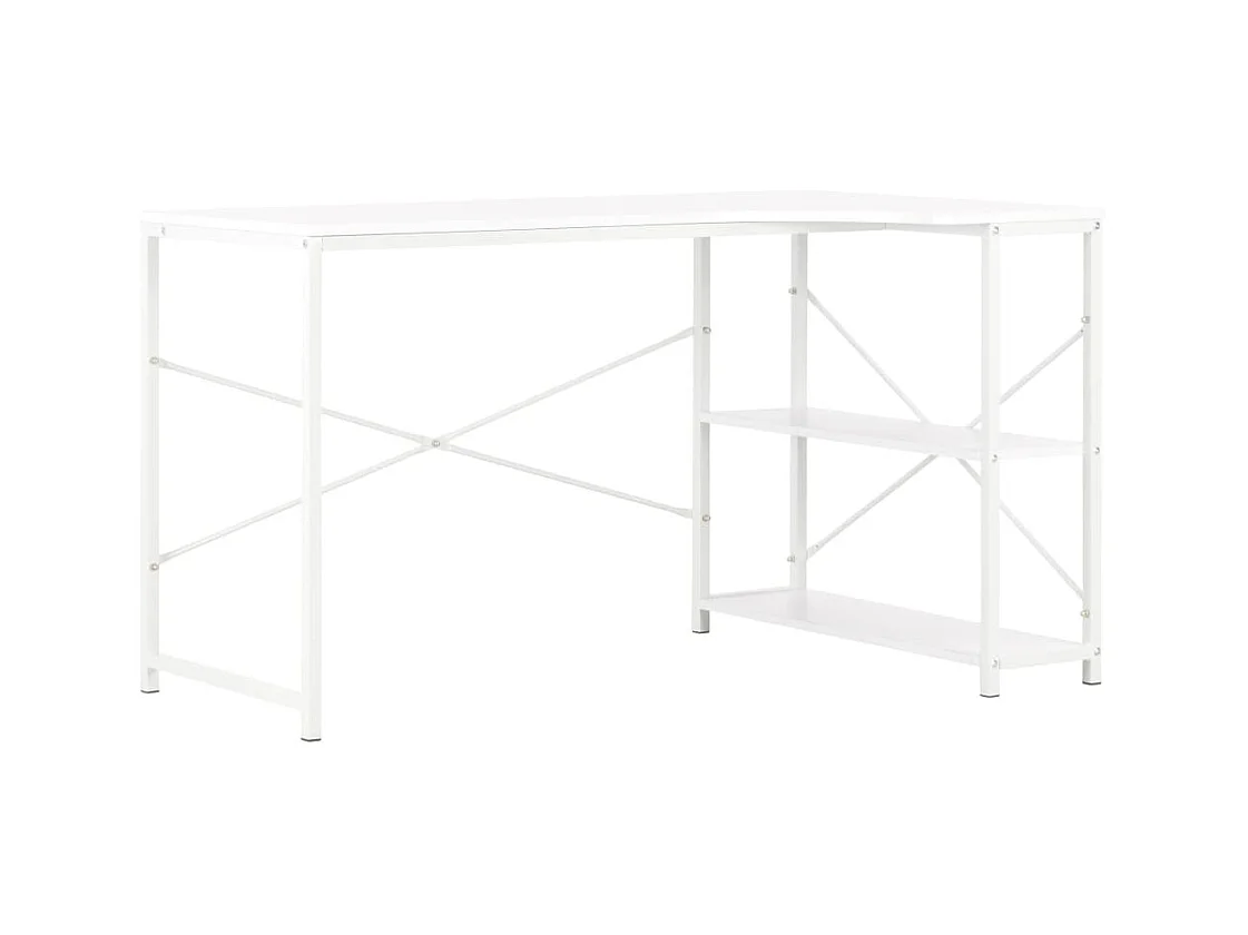 Scrivania tavolo postazione di lavoro mobile per computer studio per computer 120 x 72 x 70 cm bianco 02_0023715