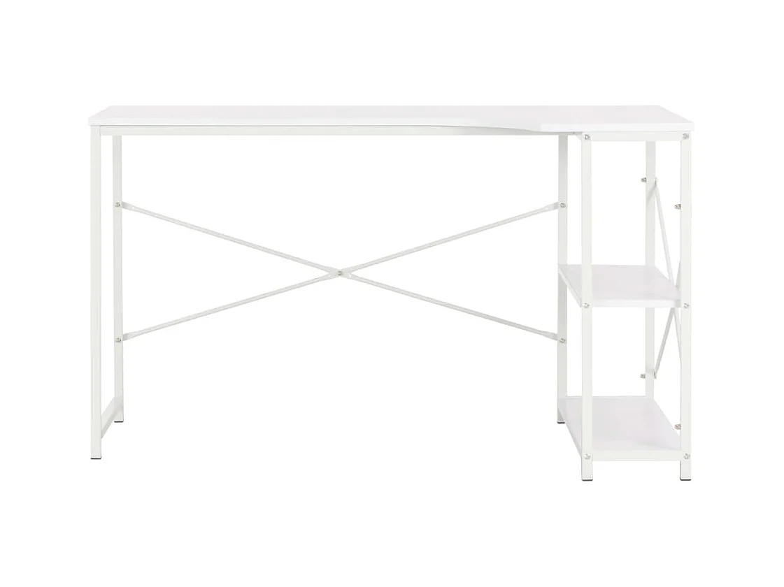 Scrivania tavolo postazione di lavoro mobile per computer studio per computer 120 x 72 x 70 cm bianco 02_0023715