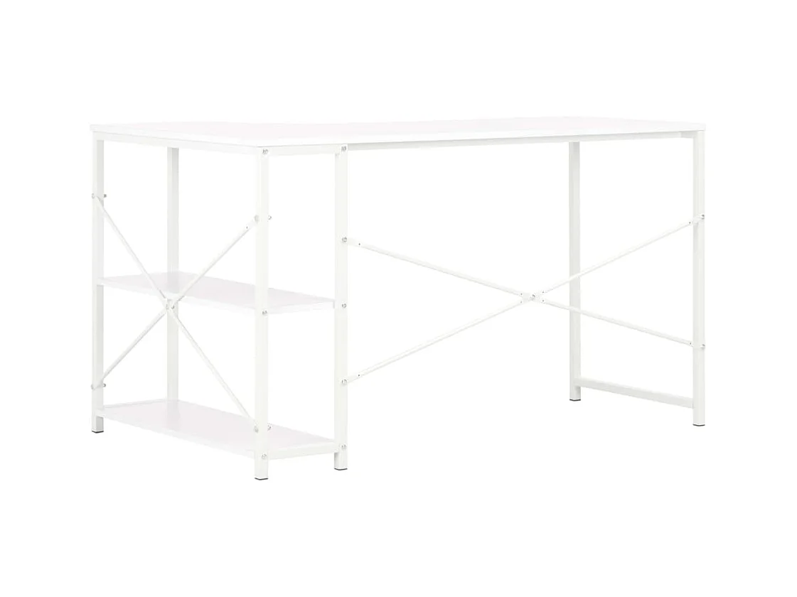 Scrivania tavolo postazione di lavoro mobile per computer studio per computer 120 x 72 x 70 cm bianco 02_0023715