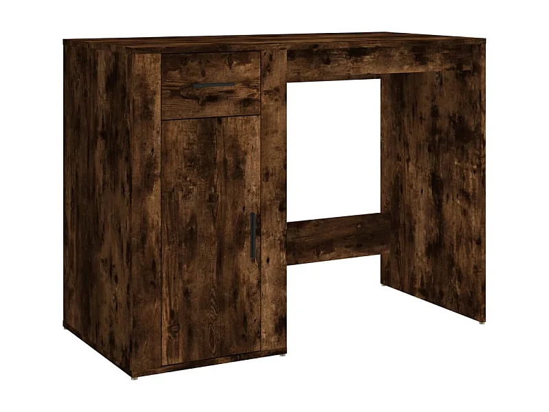 Scrivania tavolo postazione di lavoro mobile per computer studio rovere affumicato 100 x 49 x 75 cm derivati ​​del legno marrone 02_0023561