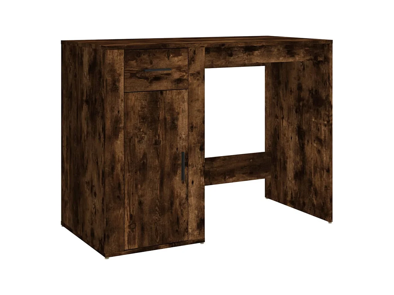 Scrivania tavolo postazione di lavoro mobile per computer studio rovere affumicato 100 x 49 x 75 cm derivati ​​del legno marrone 02_0023561