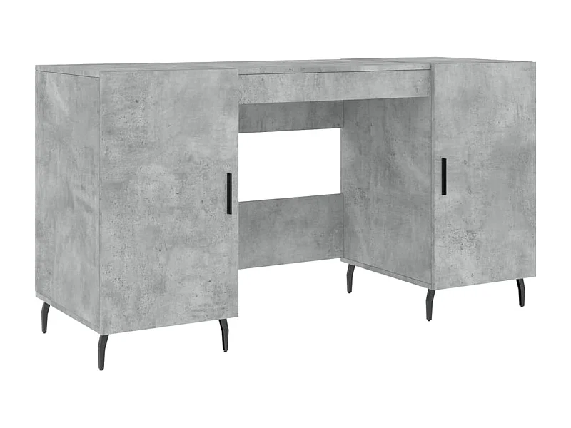 Mesa escritorio puesto de trabajo mueble ordenador estudio 140 x 50 x 75 cm madera contrachapada gris 02_0023843
