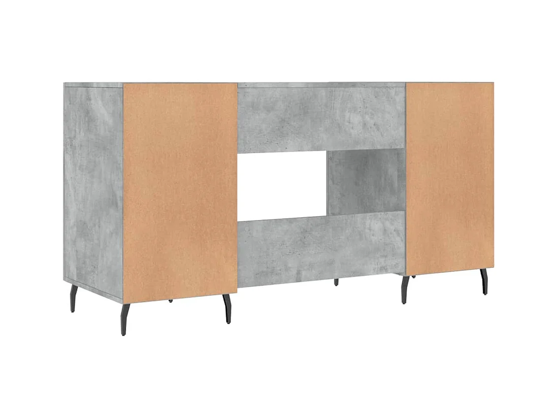 Scrivania tavolo postazione di lavoro mobile per computer studio 140 x 50 x 75 cm derivati ​​del legno grigio 02_0023843