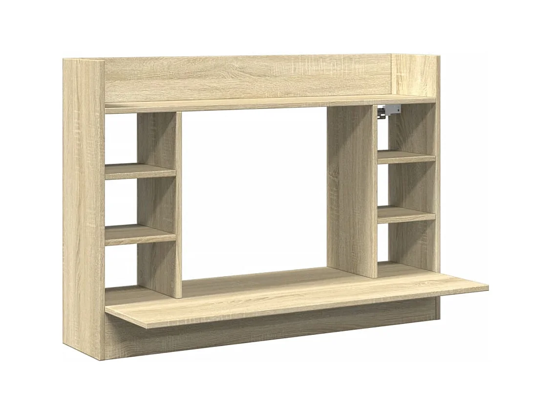 Scrivania tavolo postazione di lavoro mobile per computer studio computer a parete in rovere Sonoma 105 x 48 x 75 cm legno ingegnerizzato marrone 02_0023878