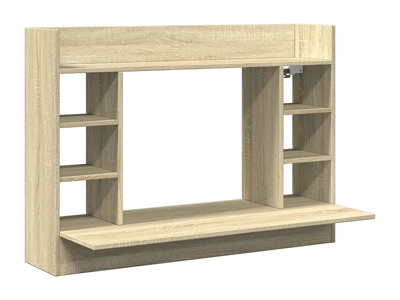 Scrivania tavolo postazione di lavoro mobile per computer studio computer a parete in rovere Sonoma 105 x 48 x 75 cm legno ingegnerizzato marrone 02_0023878