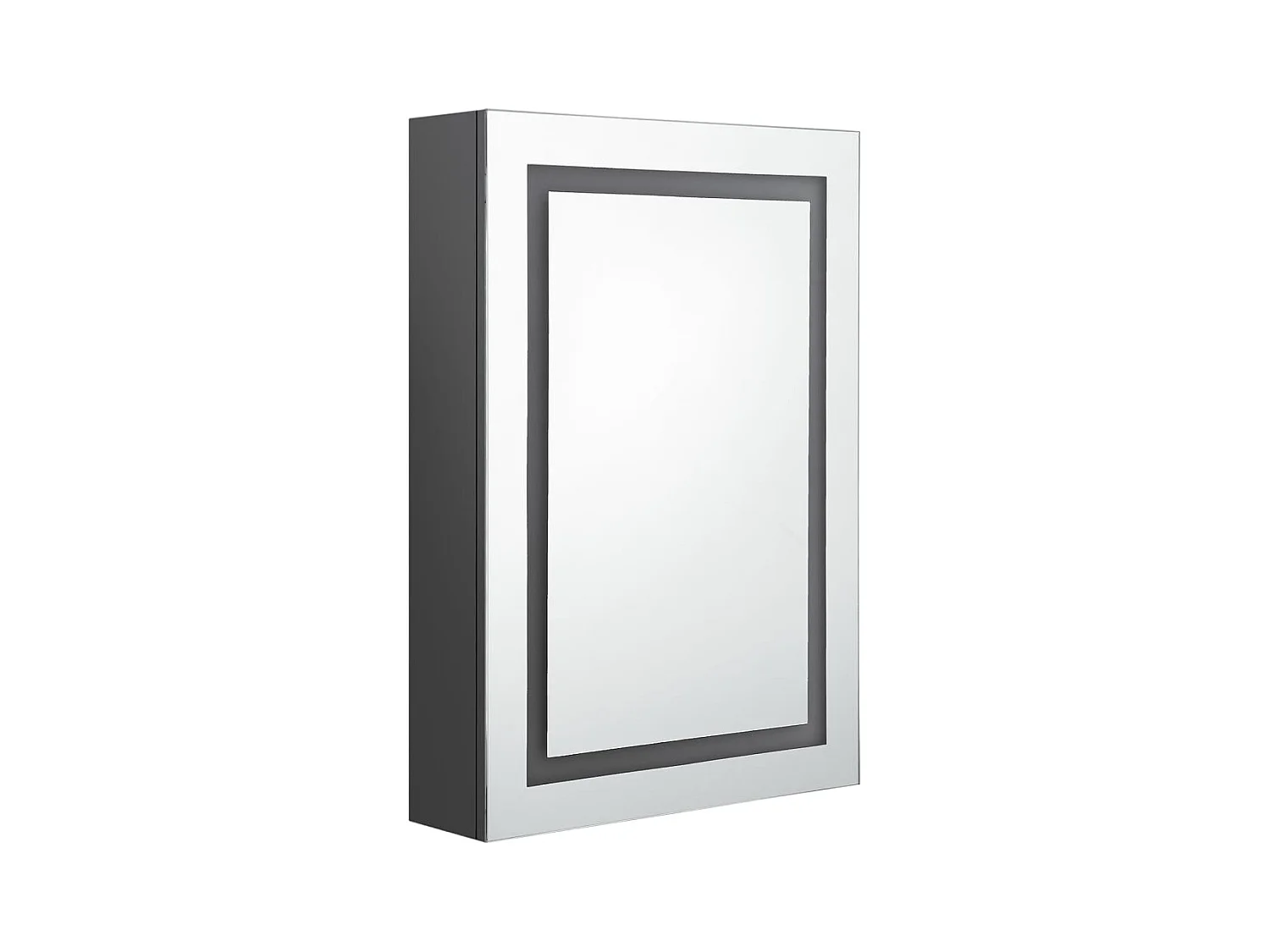Mobiletto bagno con specchio LED 50 x 13 x 70 cm grigio 02_0006595