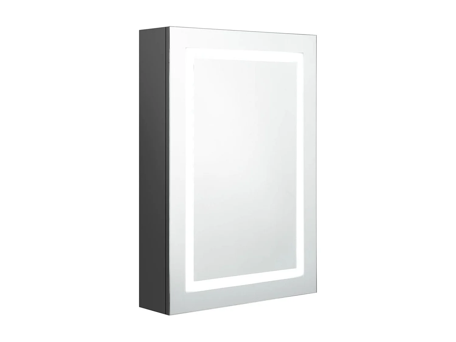 Mobiletto bagno con specchio LED 50 x 13 x 70 cm grigio 02_0006595