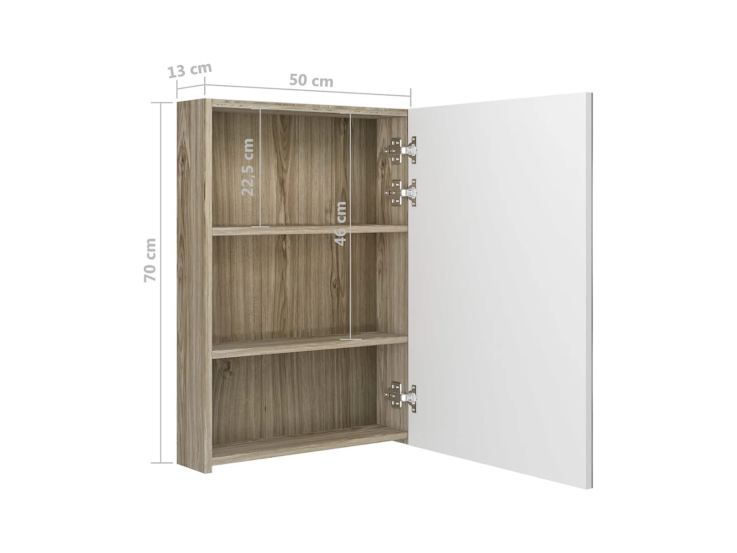 Armoire de salle de blanche 50 x 13 x 70 cm 02_0006585