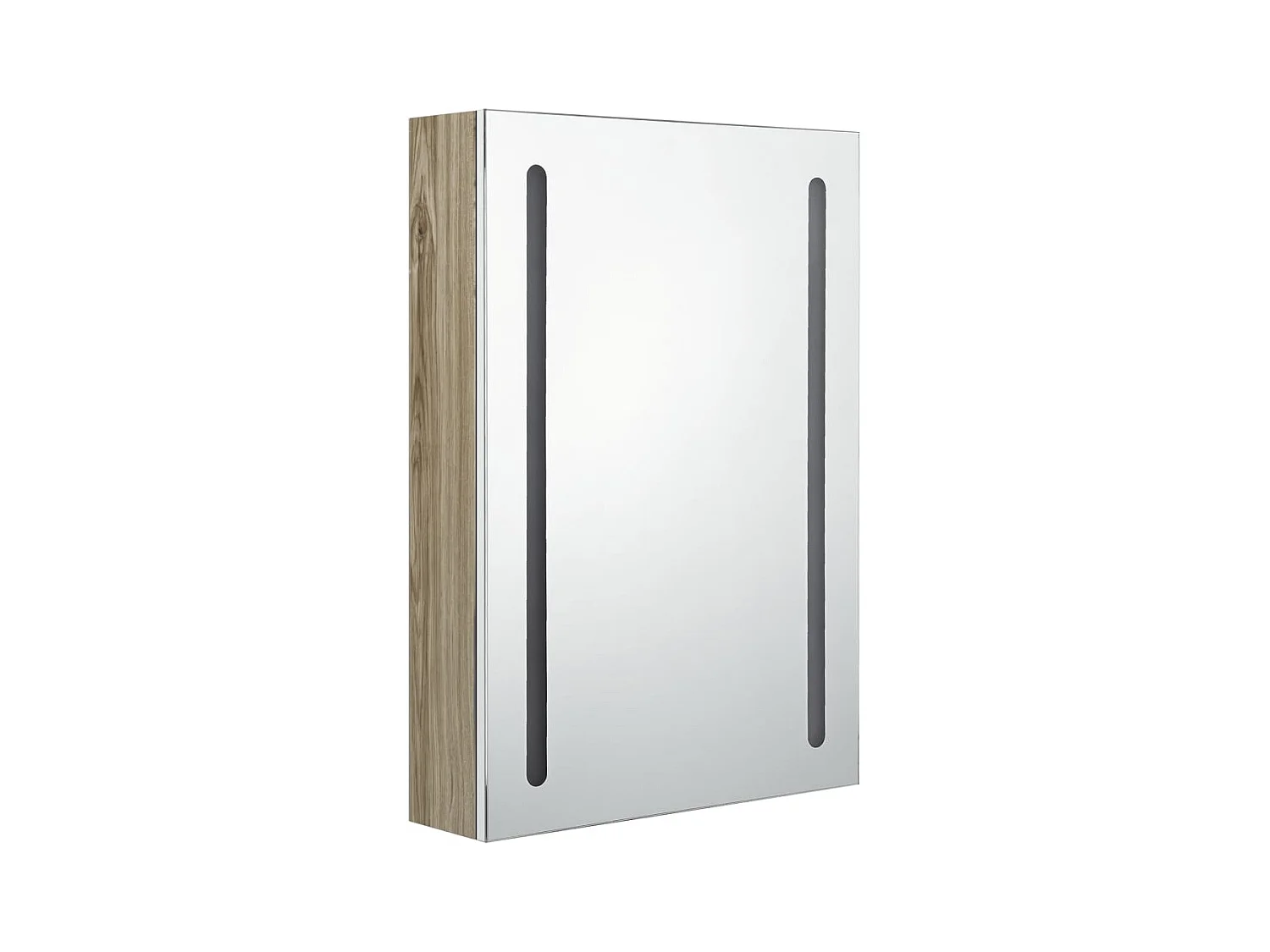 Móvel de banheiro espelhado LED branco 50 x 13 x 70 cm carvalho 02_0006585