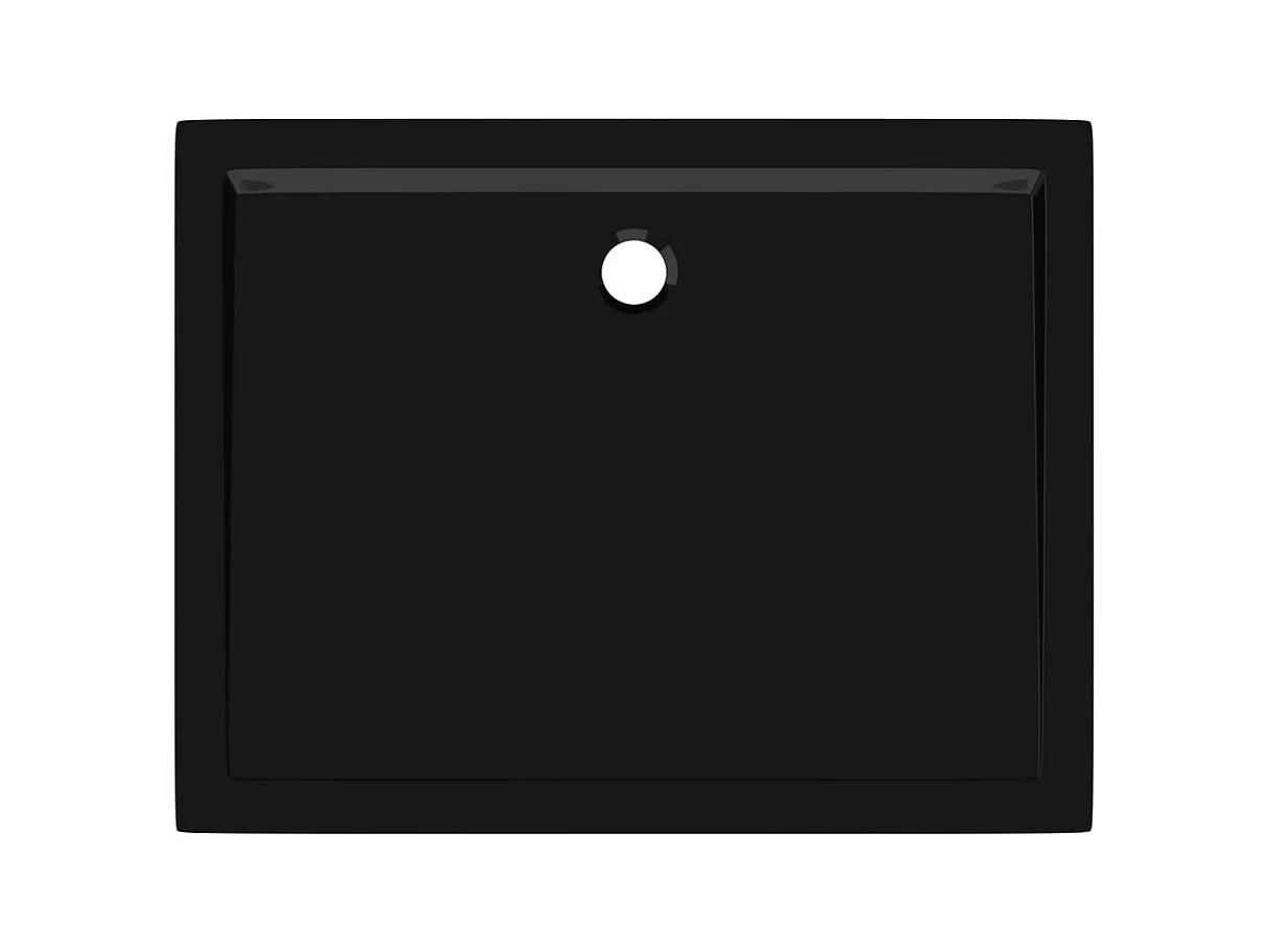 Plato de ducha plato de ducha plato de ducha baño WC cuarto de ducha interior hogar rectangular 80x100 cm ABS negro 02_0001956