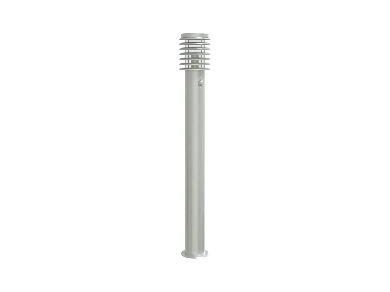 Candeeiro de pé exterior com sensor prateado em aço inoxidável prateado 02_0042525