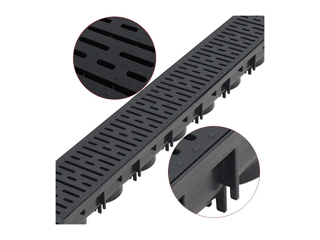 Canal de drenagem 4 peças plástico 4 m 02_0002995