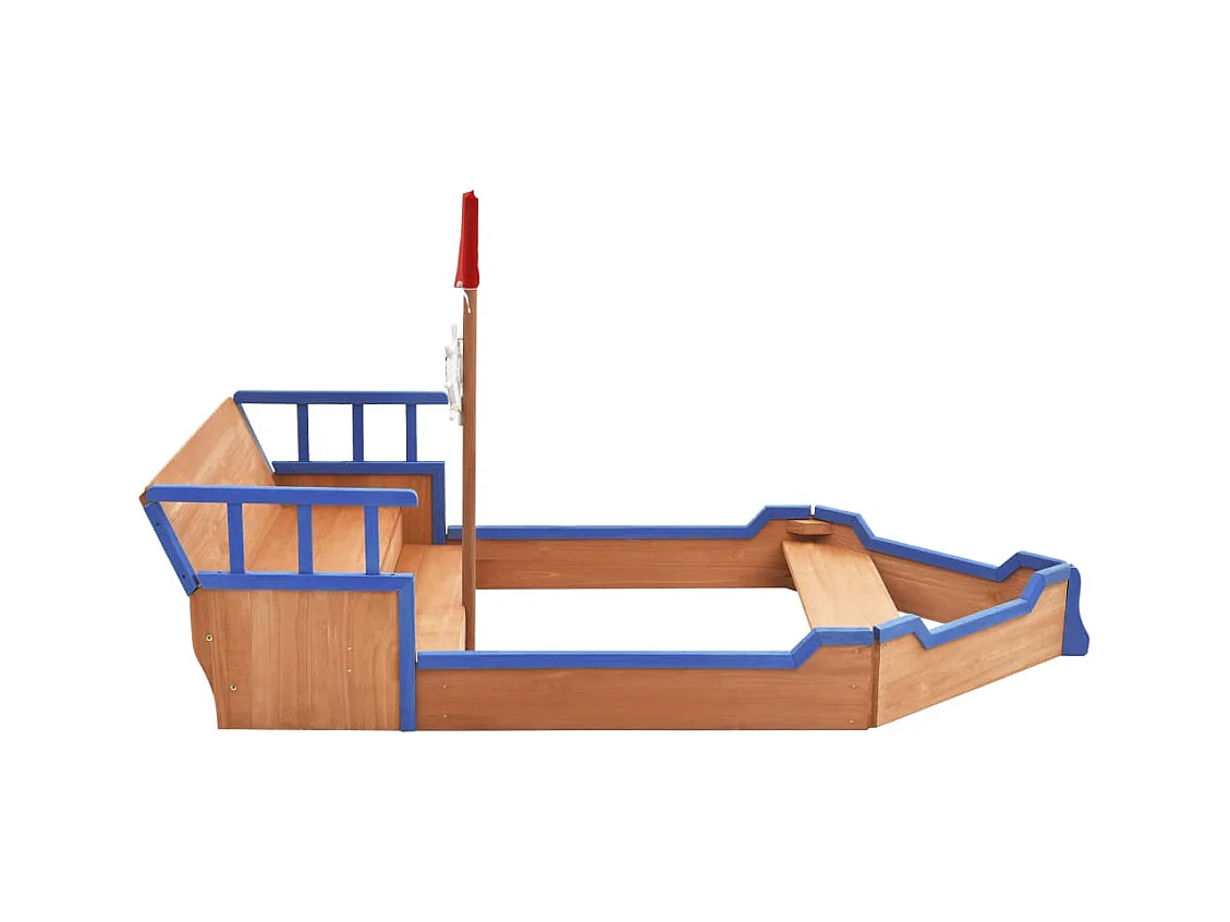 Bac à sable bateau bois marron 190 x 94.5 x 101 cm 02_0005052