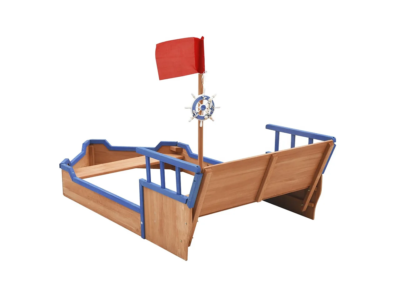 Sabbiera nave pirata in legno di abete 190 x 94,5 x 101 cm 02_0005052