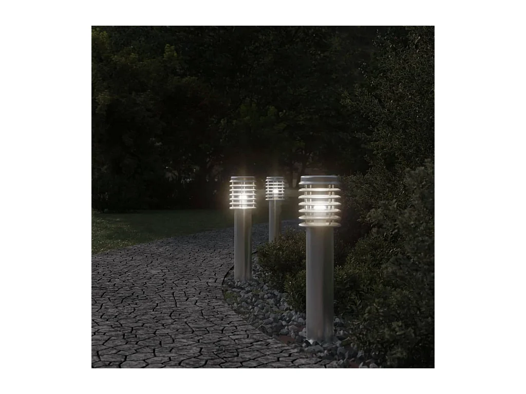 Lampadaire d'extérieur argenté 60 argenté 14 x 14 x 60 cm 02_0042517