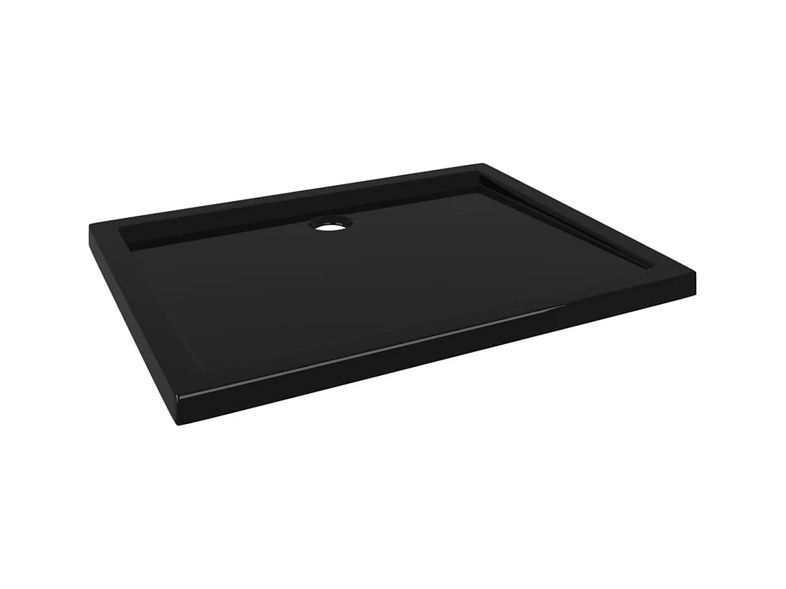 Plato de ducha plato de ducha plato de ducha baño WC cuarto de ducha interior hogar rectangular ABS negro 70 x 90 cm 02_0001955