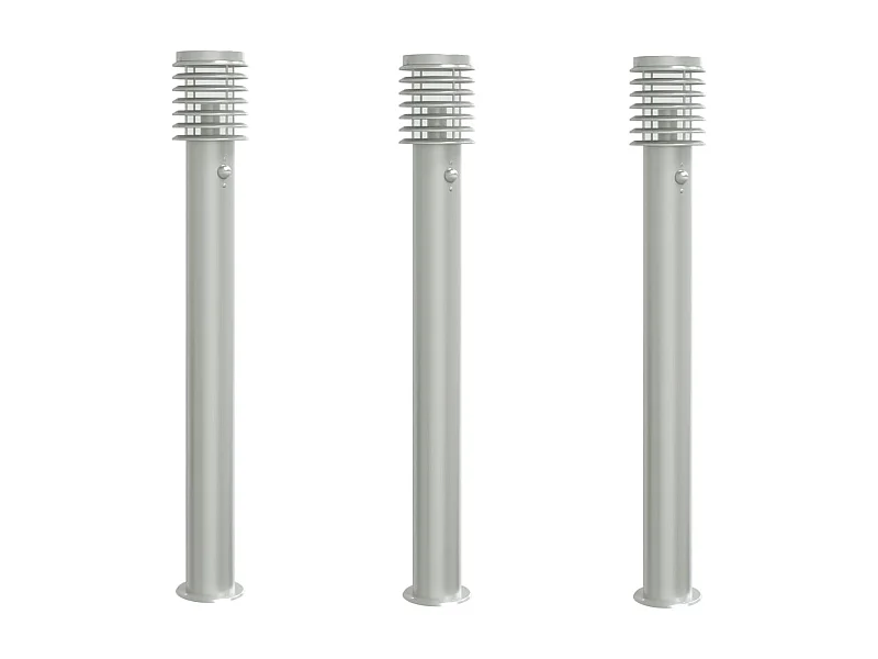Lampadaires d'extérieur avec capteurs argenté 14 x 14 x 110 cm 02_0042567