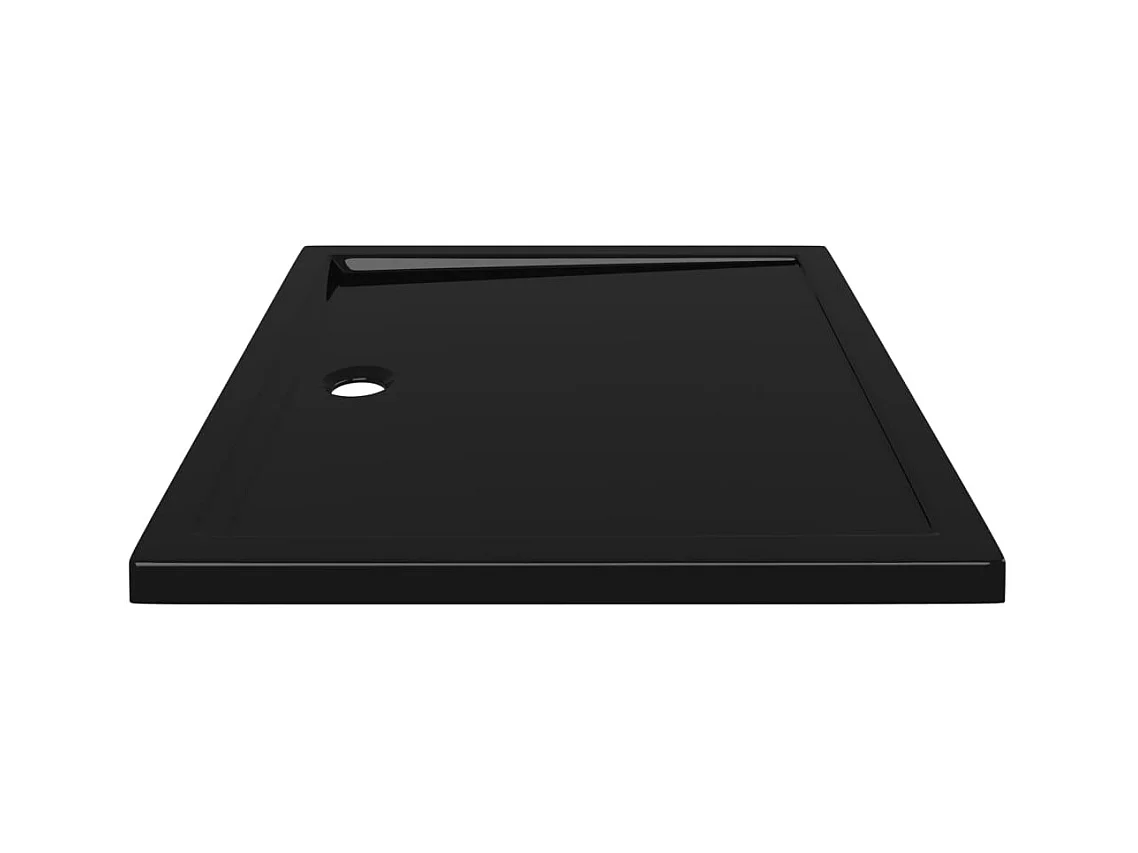 Plato de ducha plato de ducha plato de ducha baño WC cuarto de ducha interior hogar rectangular 80x90 cm ABS negro 02_0001961