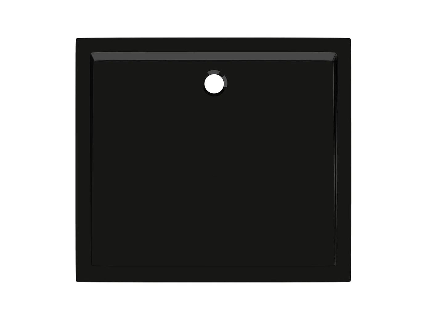 Plato de ducha plato de ducha plato de ducha baño WC cuarto de ducha interior hogar rectangular 80x90 cm ABS negro 02_0001961