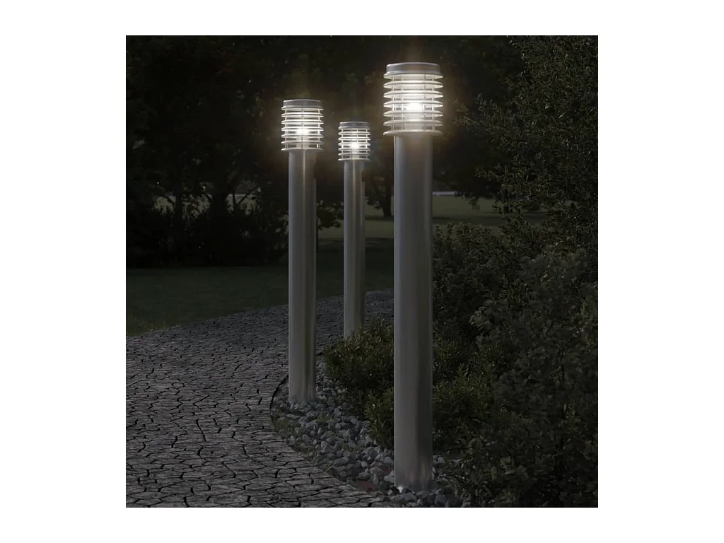 Lampadaire d'extérieur argenté 110 argenté 14 x 14 x 110 cm 02_0042515