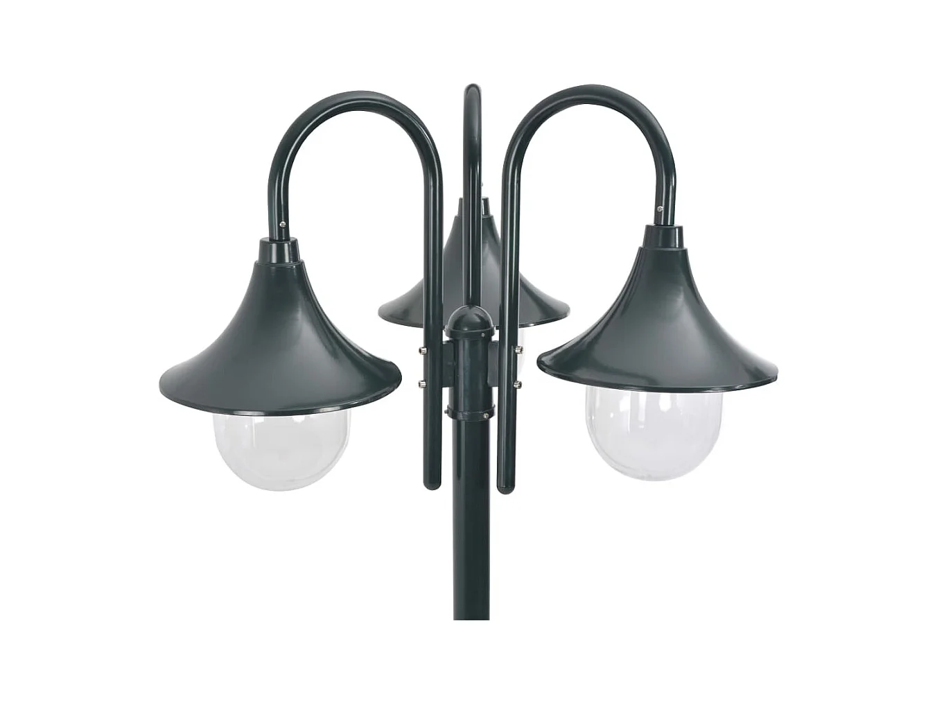 Lampada da giardino E27 220cm alluminio 3 lanterne verde scuro 02_0042543