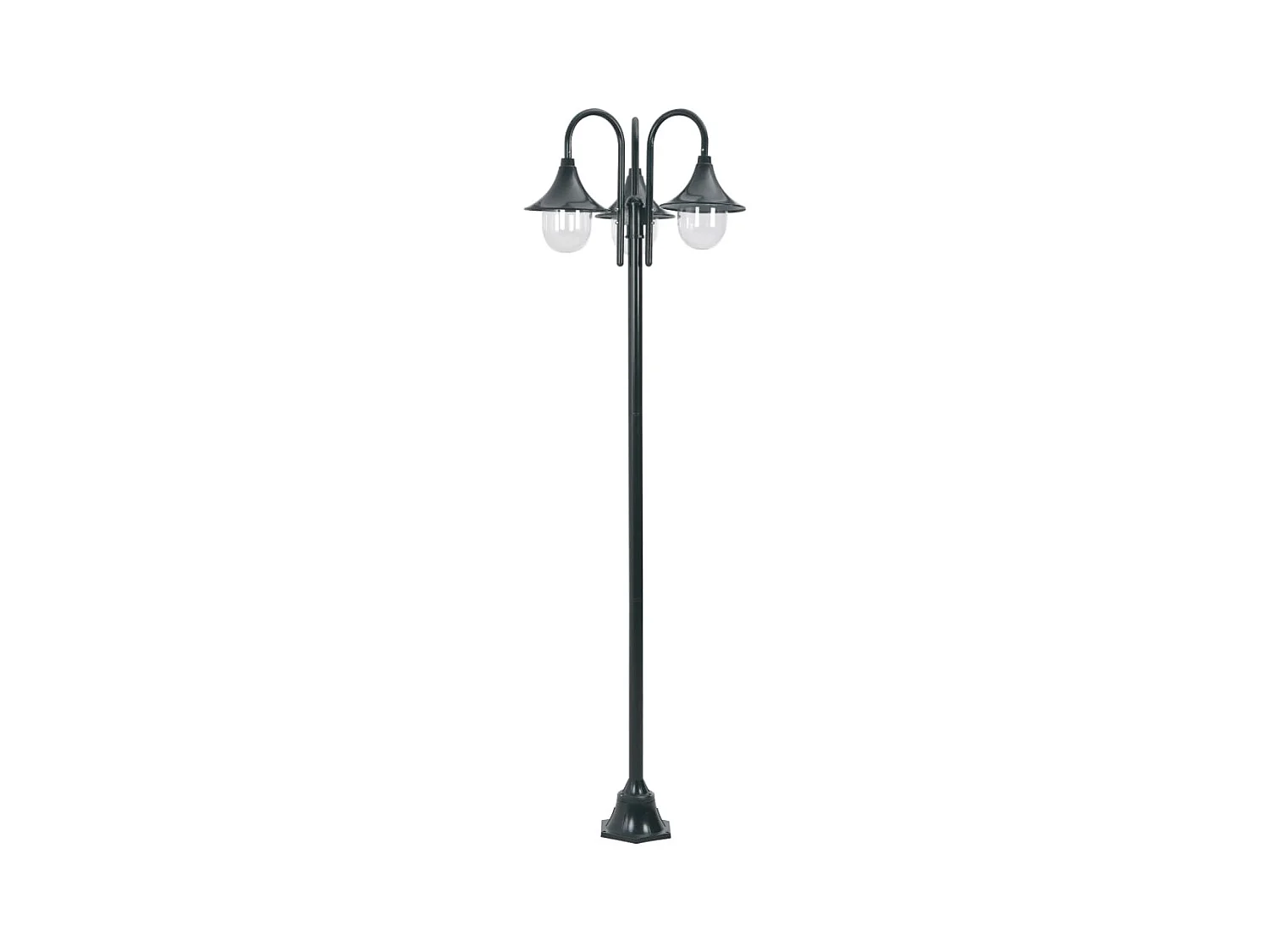 Lámpara de jardín E27 220cm aluminio 3 faroles verde oscuro 02_0042543