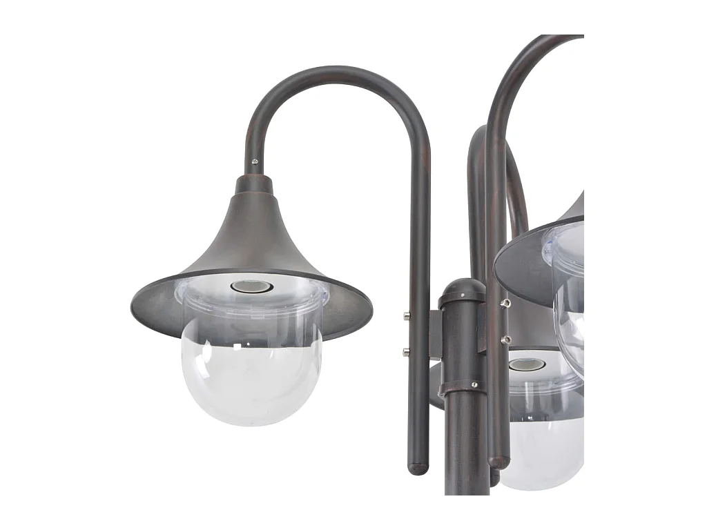 Lampada da giardino E27 220 cm alluminio 3 luci Bronzo marrone 02_0042541