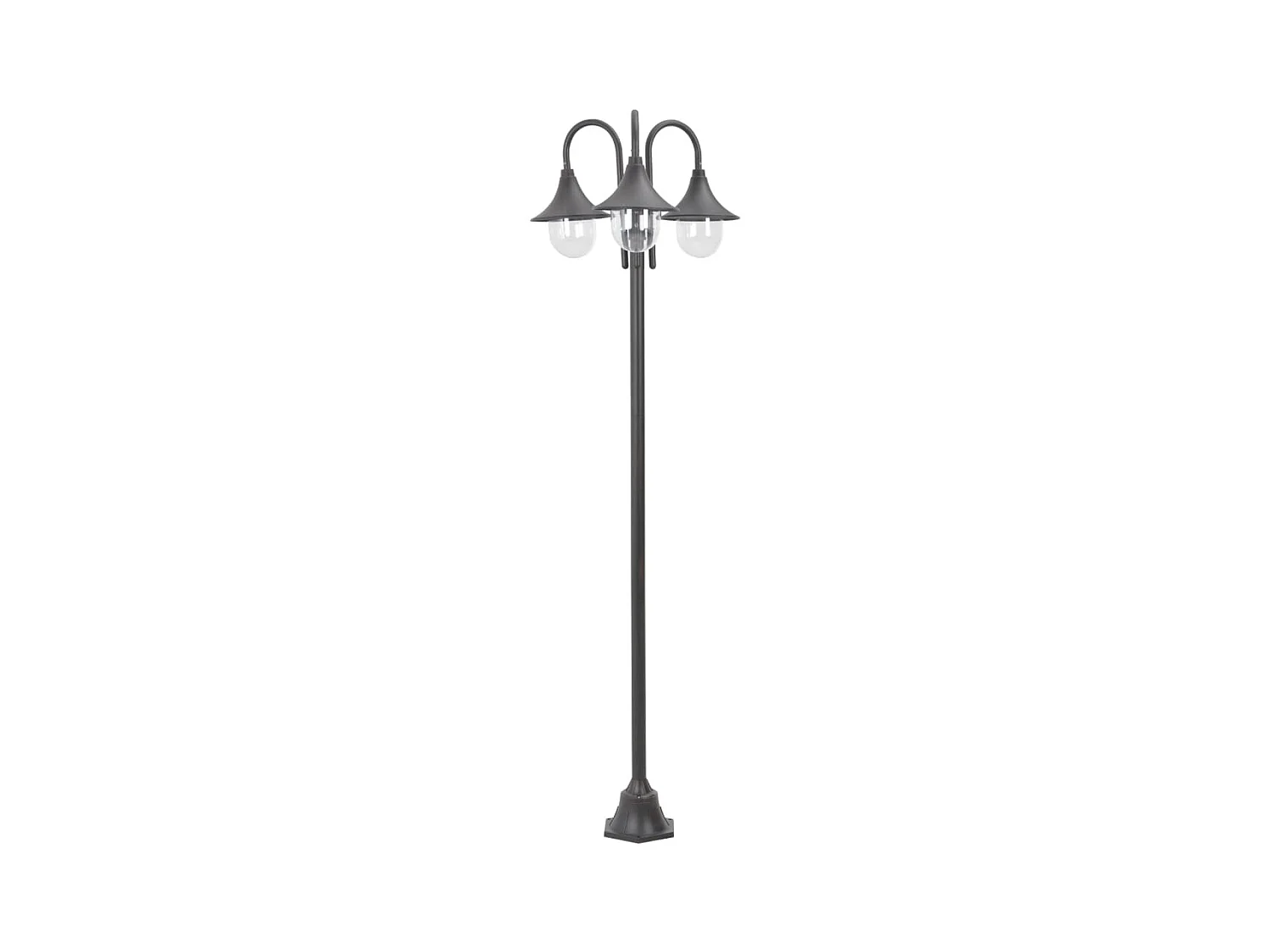 Lámpara de jardín E27 220 cm aluminio 3 faroles Marrón bronce 02_0042541