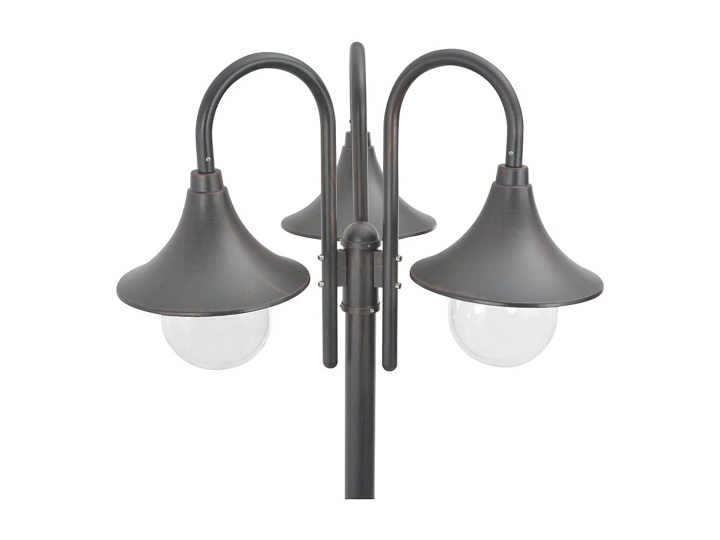 Lampada da giardino E27 220 cm alluminio 3 luci Bronzo marrone 02_0042541