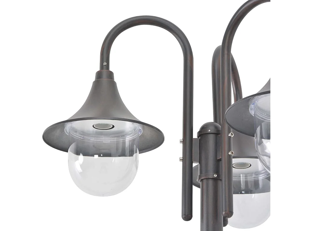 Lampada da giardino E27 220 cm alluminio 3 luci Bronzo marrone 02_0042541