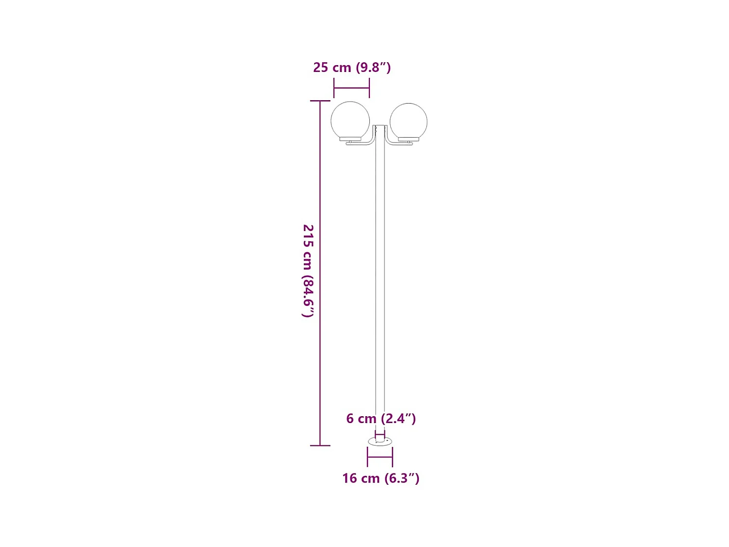 Lampade da terra per esterno 3 pz argento 215 cm acciaio inox Argento 02_0042558