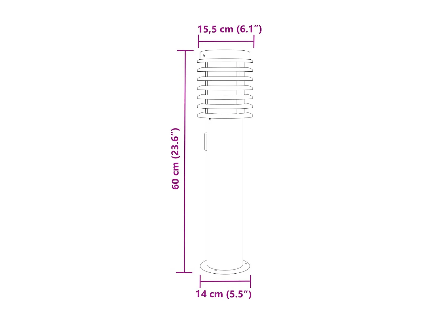 Lampada da terra per esterno e presa argento 60 cm acciaio inox Argento 02_0042533