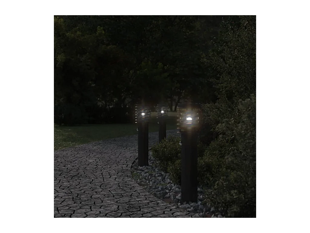 Lampioni e sensori da esterno 3 pz acciaio inox nero 02_0042574