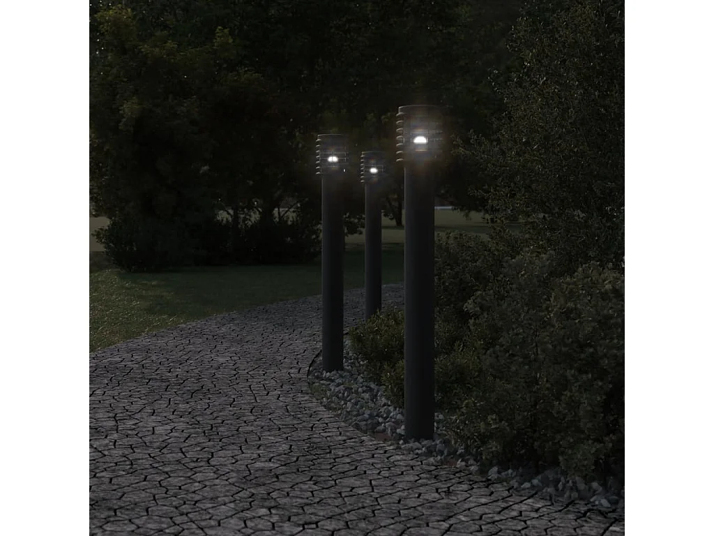 Lampadaire d'extérieur avec sortie argenté 14 x 14 x 110 cm 02_0042527