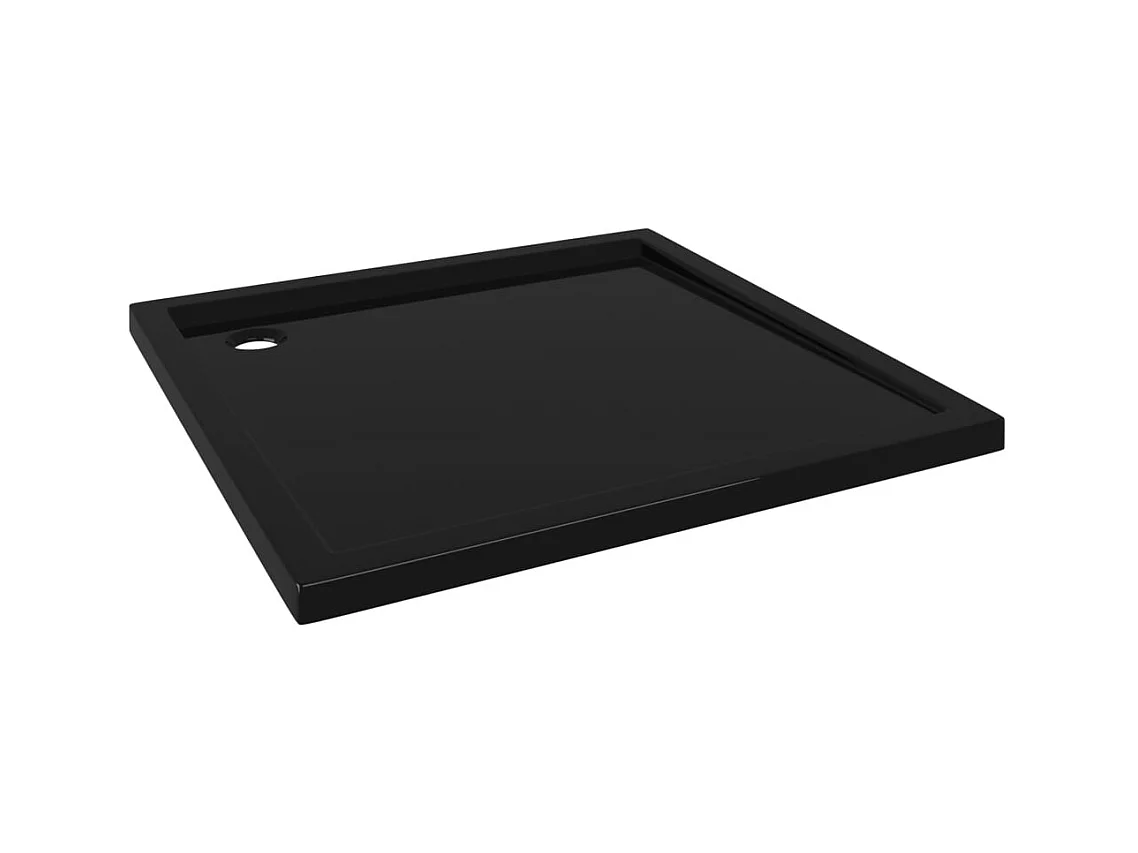 Plato de ducha plato de ducha plato de ducha cuarto de baño WC cabina de ducha interior de casa cuadrado ABS negro 80x80 cm 02_0001960