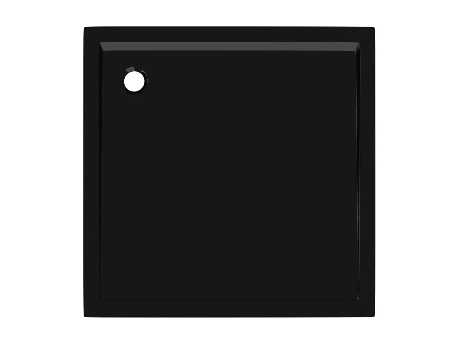 Plato de ducha plato de ducha plato de ducha cuarto de baño WC cabina de ducha interior de casa cuadrado ABS negro 80x80 cm 02_0001960