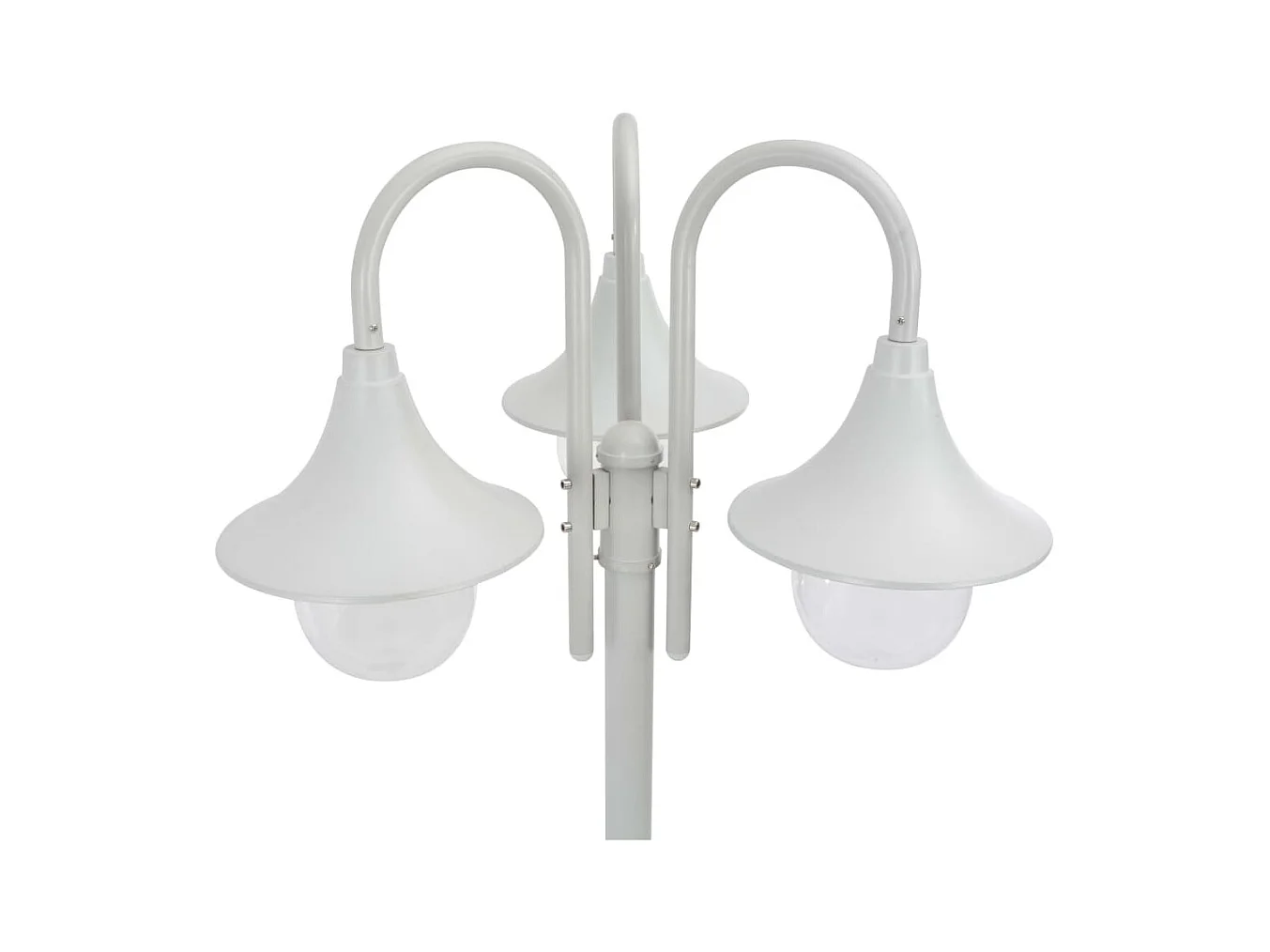 Lampione da giardino E27 220 cm alluminio 3 lanterne bianche 02_0042540