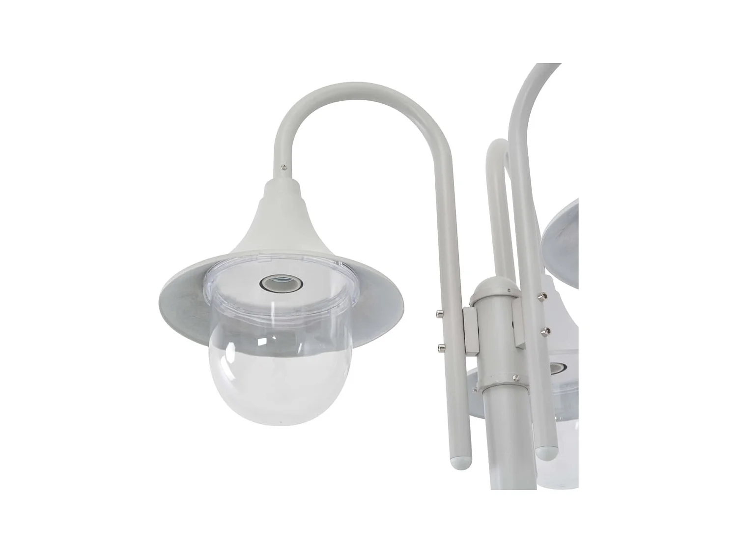Lampione da giardino E27 220 cm alluminio 3 lanterne bianche 02_0042540